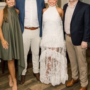 Anthropology Lace halter ruffle peekaboo dress - I wore this to my rehearsal